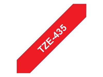 Brother TZe-435 - 12 mm - Weiß auf Rot_thumb