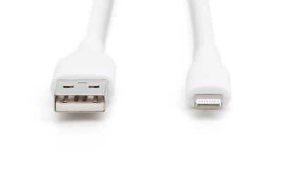 Digitus Lightning silicone connection cable, USB-A - Lightning 0.5m, white_2