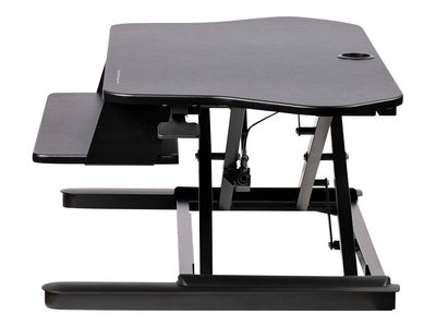 StarTech.com Eck-Sitz-Steh-Schreibtischaufsatz mit Tastaturablage - große Arbeitsfläche (89 x 53cm) - höhenverstellbarer, ergonomischer Tisch-Steharbeitsplatz (ARMSTSCORNR) - stehender Tischwandler - rechteckig - Schwarz_5