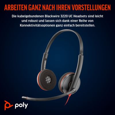 HP Poly Blackwire 3220 Stereo USB-C-Headset +USB-C/A Adapter (Packungseinheit)_4