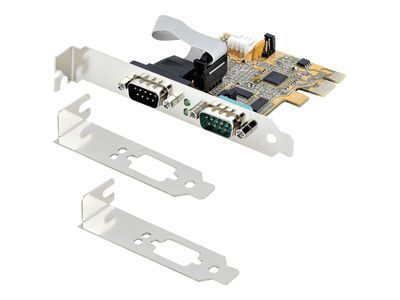 StarTech.com 2-Port PCI Express Serial Card, Dual Port PCIe to RS232 (DB9) Serial Interface Card, 16C1050 UART, Standard or Low Profile Brackets, COM Retention, For Windows & Linux - PCIe to Dual DB9 Card (21050-PC-SERIAL-CARD) - serial adapter - PCIe 2.0_2