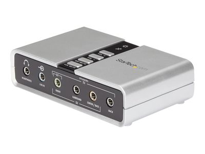 StarTech.com 7.1 USB Sound Card - External Sound Card for Laptop with SPDIF Digital Audio - Sound Card for PC - Silver (ICUSBAUDIO7D) - sound card_thumb