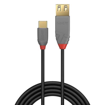 Lindy USB Cable Anthra Line - USB-A Female / USB-C Male - 15 cm_2
