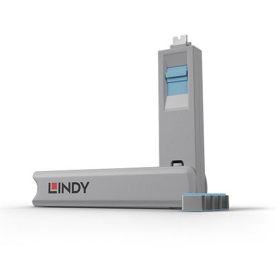 Lindy 40465 Schnittstellenblockierung Schnittstellenblockierung + Schlüssel USB Typ-C Blau Acrylnitril-Butadien-Styrol (ABS) 1 Stück(e)_thumb