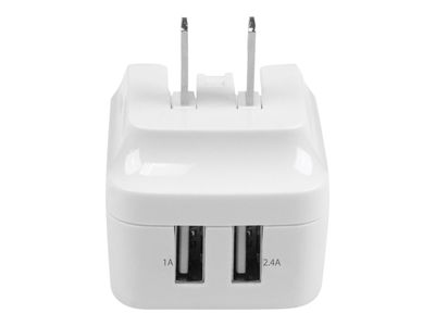 StarTech.com 2 Port USB Ladegerät / Netzteil - 2-fach Ladestecker 17 Watt / 3.4 Amp - Dual Reiseladegerät 110 / 220V - Weiß Netzteil - USB - 17 Watt_4