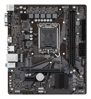 GIGABYTE H610M H V2 Mainboard - Unterstützt Intel Core Prozessoren 14th CPUs, 4+1+1 Hybrid Digital VRM, up to 5600MHz DDR5, 1xPCIe 3.0 M.2, GbE LAN, USB 3.2 Gen 1_2