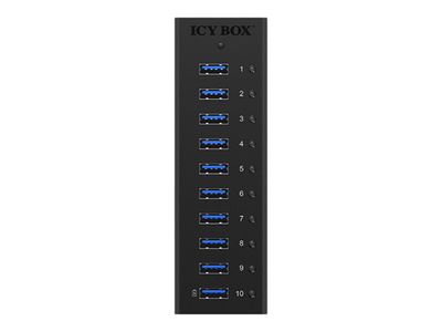 ICY BOX 10-port hub IB-AC6110 - with USB Type-A port and 1x charging port_1