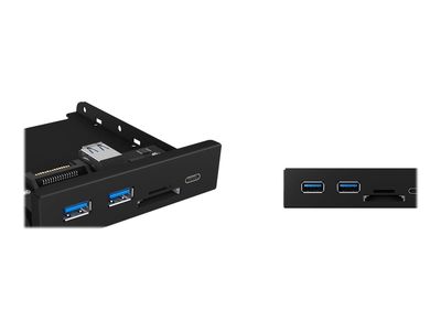 ICY BOX 3 Port Hub für 3,5" Einbauschacht mit Kartenleser und USB 3.0 20 Pin Anschluss IB-HUB1417-i3_4