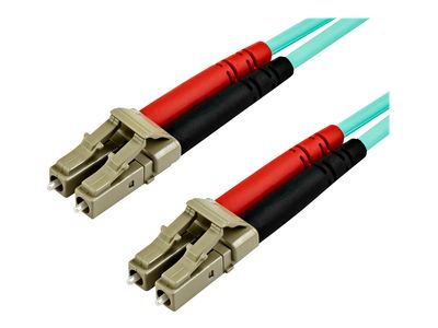 StarTech.com 10 m OM4 LC to LC Multimode Duplex Fiber Optic Patch Cable- Aqua - 50/125 - Fiber Optic Cable - 40/100Gb - LSZH (450FBLCLC10) - patch cable - 10 m - aqua_3