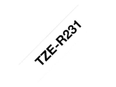 Brother Textile Tape P-Touch TZe-R231 - 12 mm x 4 m - Black on White_2