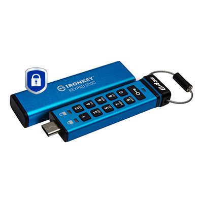 Kingston Technology IronKey 64GB USB-C Keypad 200C, FIPS 140-3 Lvl 3 AES-256_2