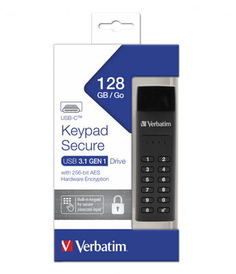 Verbatim USB-Stick Keypad Secure - USB 3.2 Gen 1 (3.1 Gen 1) - 128 GB - Schwarz_thumb