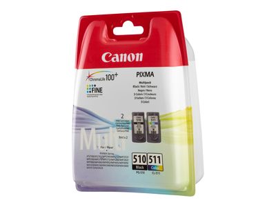 Canon PG-510 / CL-511 Multi pack - 2er-Pack - Schwarz, Farbe (Cyan, Magenta, Gelb) - Original - Tintenpatrone_1