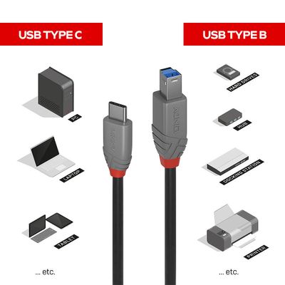 Lindy 36665 USB Kabel USB 3.2 Gen 1 (3.1 Gen 1) 0,5 m USB C USB B Schwarz_4