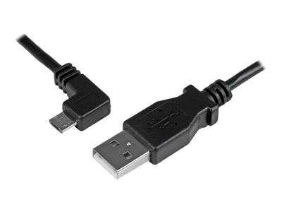 StarTech.com 1m 3 ft Micro-USB Charge-and-Sync Cable - Left-Angle Micro-USB - M/M - USB to Micro USB Charging Cable - 30/24 AWG (USBAUB1MLA) - USB cable - 1 m_thumb
