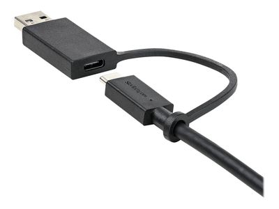StarTech.com 3ft (1m) USB C Cable w/ USB-A Adapter Dongle, Hybrid 2-in-1 USB C Cable w/ USB-A | USB-C to USB-C (10Gbps/100W PD), USB-A to USB-C (5Gbps), USB-A Host to USB-C DisplayLink Dock - Ideal for Hybrid Dock (USBCCADP) - USB-C cable - 24 pin USB-C t_6