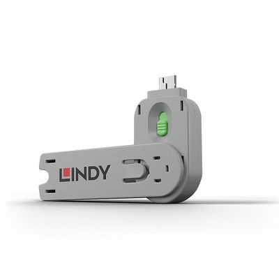 Lindy 40621 Schnittstellenblockierung Türblockierschlüssel USB Typ-A Grün Acrylnitril-Butadien-Styrol (ABS) 1 Stück(e)_thumb