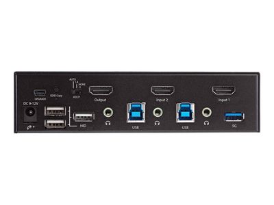 StarTech.com 2 Port HDMI KVM-Switch - Einzelmonitor 4K 60Hz Ultra HD HDR - HDMI 2.0 KVM Umschalter mit 2 Port USB-3.0-Hub (5 Gbit/s) und 4x USB 2.0-HID, Audio - Hotkey - TAA (SV231HU34K6) - KVM-/Audio-Switch - 2 Anschlüsse - an Rack montierbar - TAA-konfo_4
