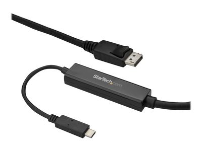 StarTech.com 9.8ft/3m USB C to DisplayPort 1.2 Cable 4K 60Hz - USB Type-C to DP Video Adapter Monitor Cable HBR2 - TB3 Compatible - Black - external video adapter - STM32F072CBU6 - black_1
