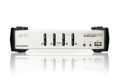 ATEN 4-Port USB - PS/2 VGA KVM Switch with Audio & USB 2.0 Hub (KVM Cables included)_3