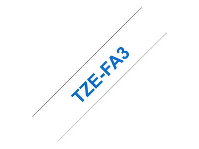 Brother TZe-FA3 - 12 mm - Blau auf Weiß_1