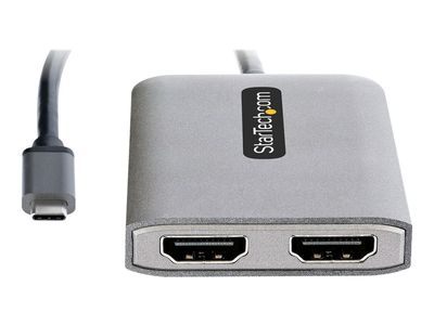 StarTech.com USB-C to Dual HDMI MST HUB, Dual HDMI 4K 60Hz, USB Type C Multi Monitor Adapter for Laptop w/ 1ft (30cm) cable, DP 1.4 Multi-Stream Transport Hub, USB Type C to 2x HDMI Ports - USB-C to HDMI Splitter (MST14CD122HD) - adapter - DisplayPort / H_9