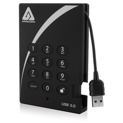 Apricorn Hard Drive A25-3PL256-2000 - 2TB - USB 3.0 - Black_thumb
