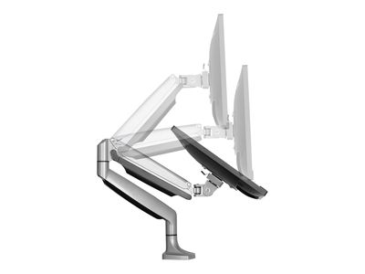 StarTech.com Desk Mount Monitor Arm - Full Motion Articulating - Monitors 12" to 34" Adjustable VESA Single Monitor Arm - Desk & Grommet Clamp -Silver (ARMPIVOTHD) - desk mount (adjustable arm)_4
