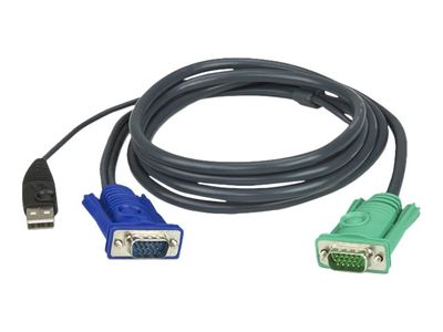 ATEN keyboard / video / mouse (KVM) cable 2L-5202U -  HD-15 & USB A / SPHD-15 - 1.8 m_thumb
