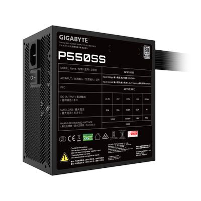 GIGABYTE P550SS Power Supply - PCIe 5.0, 80 PLUS Silver, 120mm Fan, ATX 3.0 compatible, EU Plug_7