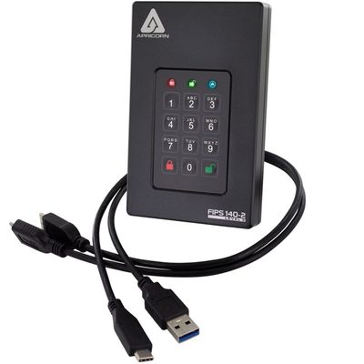 Apricorn Aegis Fortress L3 2 TB USB Type-A to USB Type-C 3.2 Gen 1 (3.1 Gen 1) Black_thumb