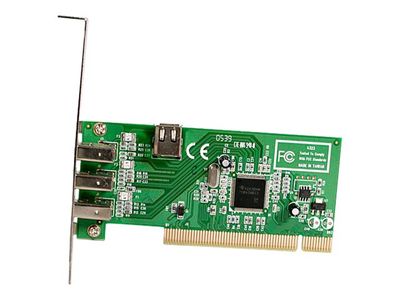 StarTech.com 4 port PCI 1394a FireWire Adapter Card - 3 External 1 Internal FireWire PCI Card for Laptops (PCI1394MP) - FireWire adapter - 3 ports_4