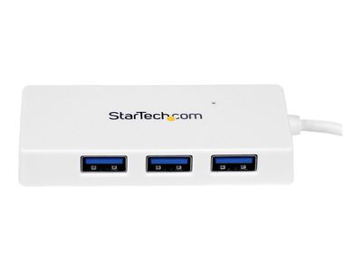StarTech.com 4 Port USB 3.0 SuperSpeed Hub - Weiß - Portabler externer Mini USB Hub mit eingebautem Kabel - Hub - 4 Anschlüsse_2