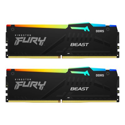 Kingston FURY Beast RGB - DDR5 - Kit - 32 GB: 2 x 16 GB - DIMM 288-PIN - 6800 MHz / PC5-54400 - ungepuffert_thumb