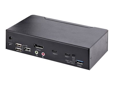 StarTech.com USB C KVM Switch, 2 Port DisplayPort KVM w/ 4K 60Hz UHD HDR Video, 3.5mm Audio, USB Type C KVM Switch, 4x USB HID and 2x USB A 3.2 Gen 1 5Gbps Hub, Thunderbolt 3/4 Compatible - Hot Key Switching (SV231DPUCA) - KVM / audio / USB switch - 2 por_4