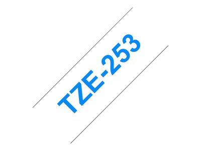 Brother laminated tape TZe-253 - Blue on white_1