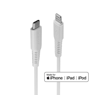 Kabel: Lindy Lightning Stecker - Lightning / USB Typ C - 1m - weiß_thumb