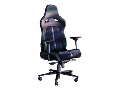 Razer Enki - chair - high-density polyurethane molded foam, elastomeric polyurethane (EPU), steel frame, aluminum base - black, green_thumb