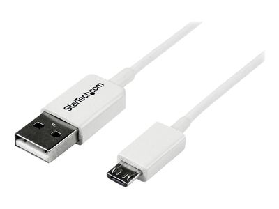 StarTech.com 2m White Micro USB Cable Cord - A to Micro B - Micro USB Charging Data Cable - USB 2.0 - 1x USB A Male, 1x USB Micro B Male (USBPAUB2MW) - USB cable - Micro-USB Type B to USB - 2 m_1