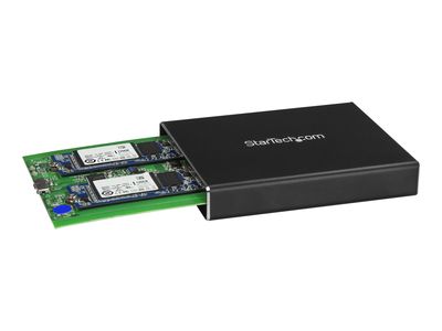 StarTech.com Dual-Slot Hard Drive Enclosure for M.2 SATA SSDs - USB 3.1 (10Gbps) - Aluminum - M.2 to SATA - Raid Drive Enclosure (SM22BU31C3R) - flash storage array_11