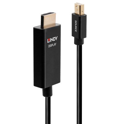Lindy 40922 Videokabel-Adapter 2 m Mini DisplayPort HDMI Typ A (Standard) Schwarz_thumb