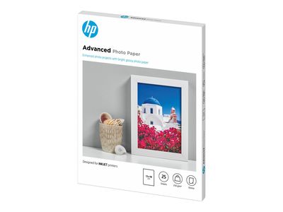 HP glänzendes Fotopapier Advanced - 3 x 18 cm - 25 Blatt_1