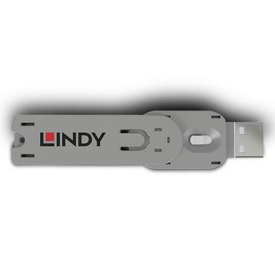 Lindy 40624 Schnittstellenblockierung Türblockierschlüssel USB Typ-A Weiß Acrylnitril-Butadien-Styrol (ABS) 1 Stück(e)_2