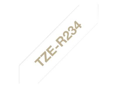 Brother Textil-Schriftband P-Touch TZe-R234 - 12 mm x 4 m - Gold auf Weiß_2