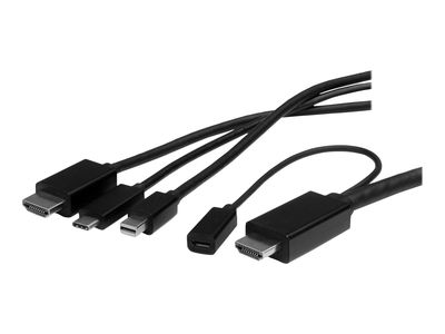 StarTech.com USB-C, HDMI oder Mini DisplayPort auf HDMI Konverterkabel - 2m - USB Typ-C HDMI oder Mini DP zu HDMI Adapter - Videoschnittstellen-Converter - Mini DisplayPort / HDMI / USB - 2 m_4