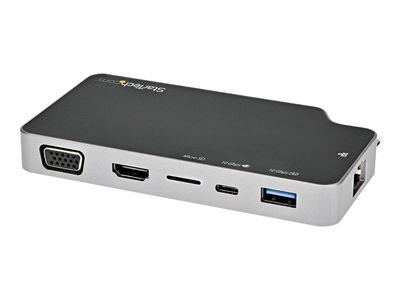StarTech.com USB-C Multiport Adapter - USB-C auf 4K HDMI oder VGA mit 100W Power Delivery Pass-Through, 2-Port 10Gbit/s USB Hub, MicroSD, GbE - USB 3.1 Gen 2 Typ C Mini/Travel Dock (CDP2HVGUASPD) - Dockingstation - USB-C 3.1 Gen 2 / Thunderbolt 3 - VGA, H_5