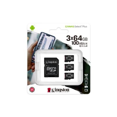 Kingston Flash Card inkl. SD-Adapter CANVAS Select Plus - microSDHC UHS-I - 64 GB - 3 Pack_5
