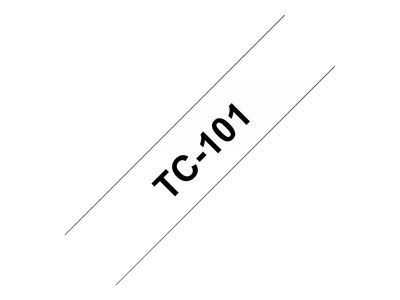 Brother printer tape TC101 - 12 mm - Black on transparent_thumb