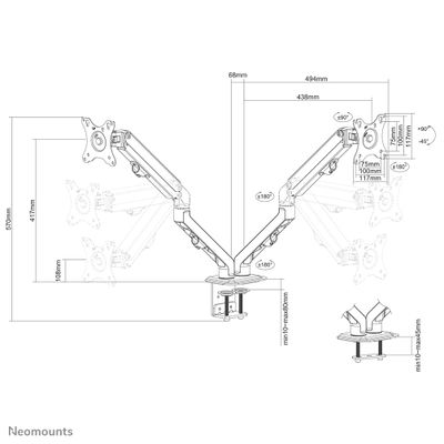 Neomounts FPMA-D650DBLACK Monitorarm 17-27" - Schraubenfeder_19