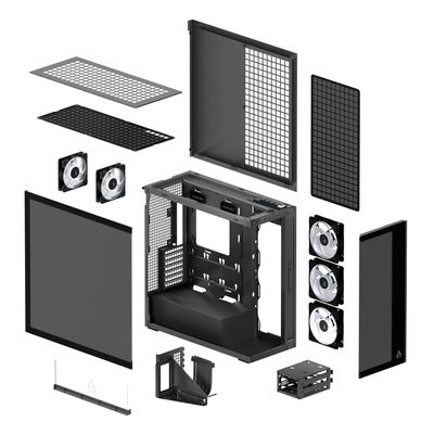 Case Arctic Xtender Vert. GPU Black/Clear Glass_9